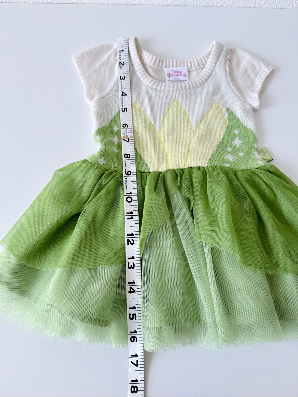 Disney Princess Tiana Knit Tulle Tutu Dress 12M Princess and the Frog Costume - Picture 10 of 10